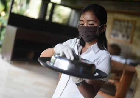 Staff Wearing PPE - Hotel Vila Lumbung