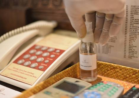 Hand Sanitizer In Public Areas - Hotel Vila Lumbung