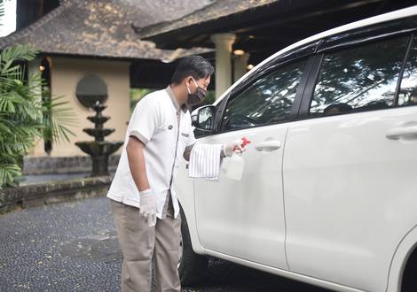 Staff Wearing PPE - Hotel Vila Lumbung